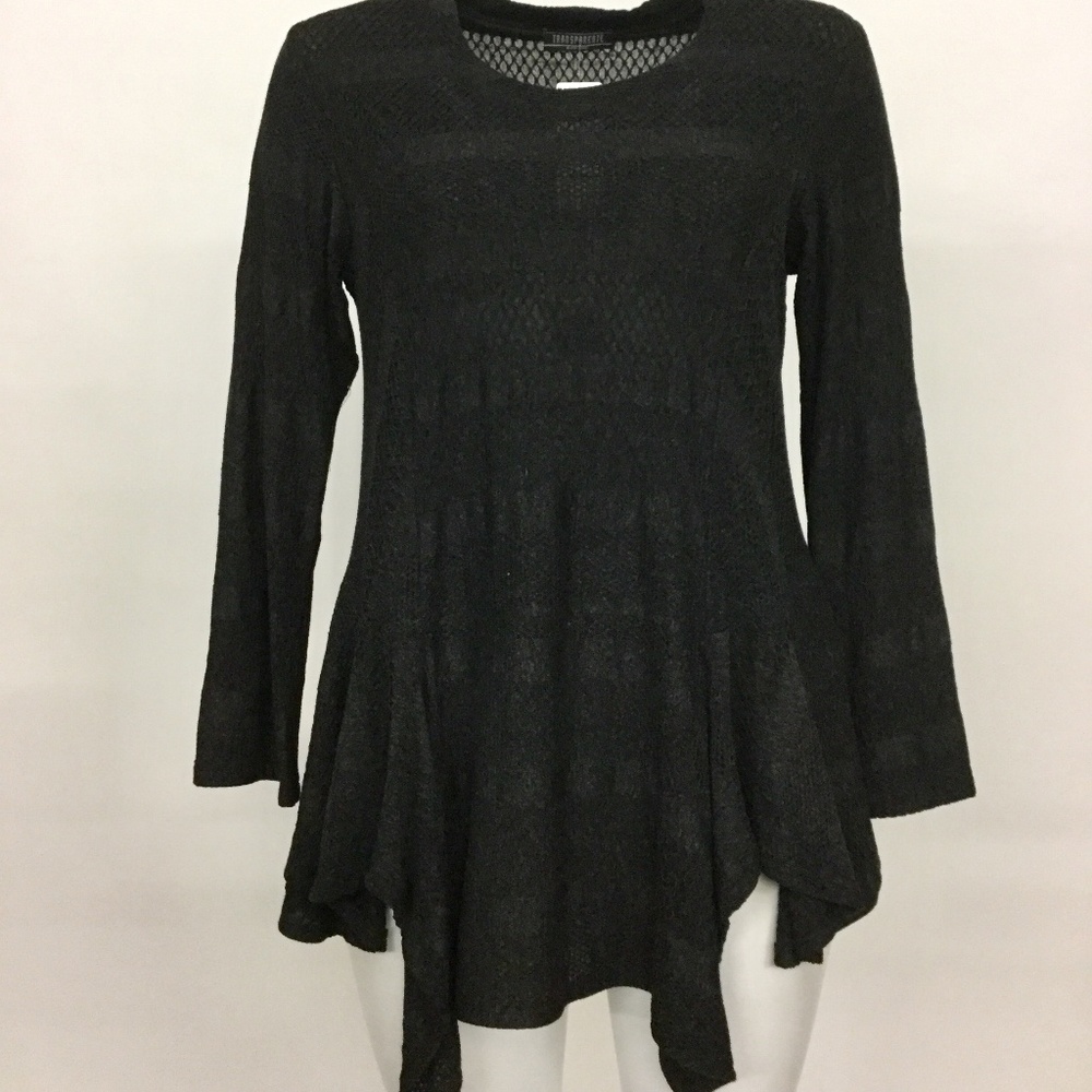 Transparente Dk. Gray Asym Splaying Tunic Sz.2